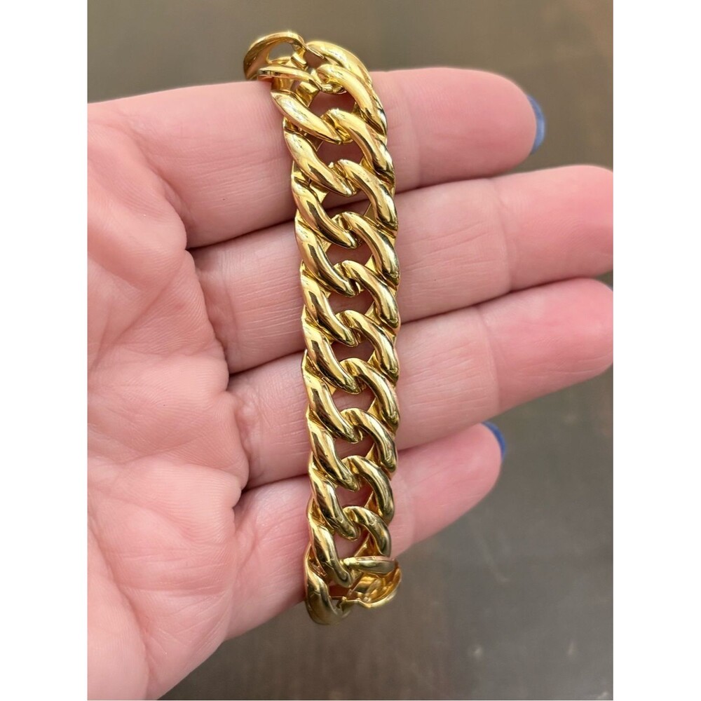 Gold Tone Chunky Curb Link Bracelet